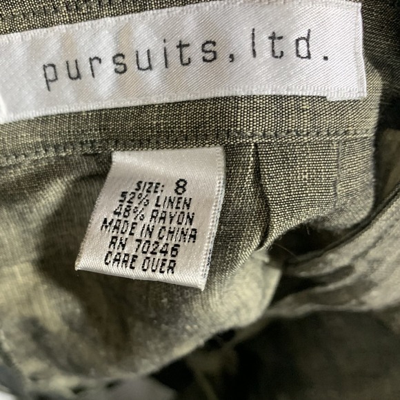 Linen‎ Maxi Skirt Womens 8 Green Boho Drawstring High Waist Summer Coastal Chic - Picture 2 of 5